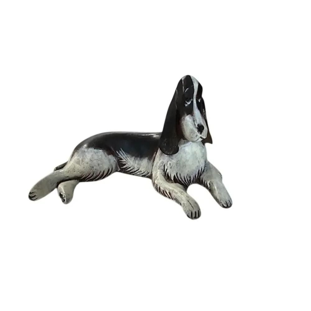 Springer Spaniel Figurine by Lynda Pleet Black & White Figurine